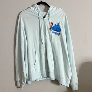 Disney Men's Zip-Up Hoodie in Light Blue